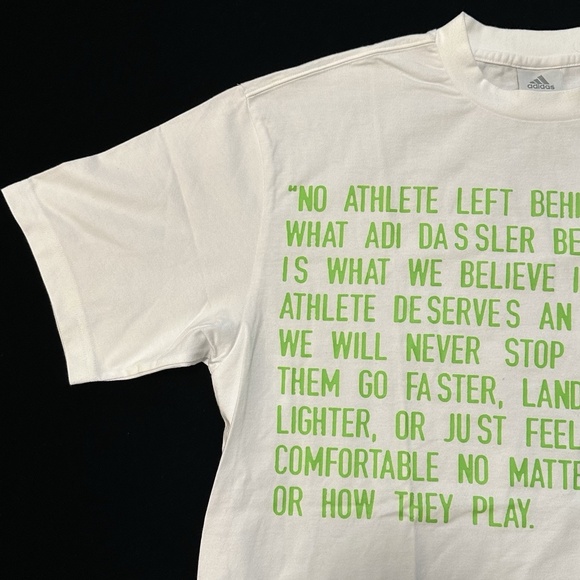 White Adidas ClimaLite ADI DASSLER Quote T-Shirt Mens XL - Picture 2 of 12